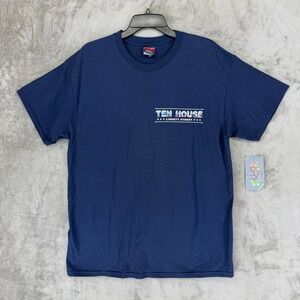 FDNY Ten House Liberty Street T-Shirt Navy Blue Statue of Liberty Graphic Mens M